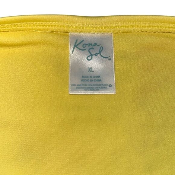 Kona Sol sz XL Yellow double strap cheeky bikini bottom swim suit NWOT LOW RISE - Picture 3 of 7